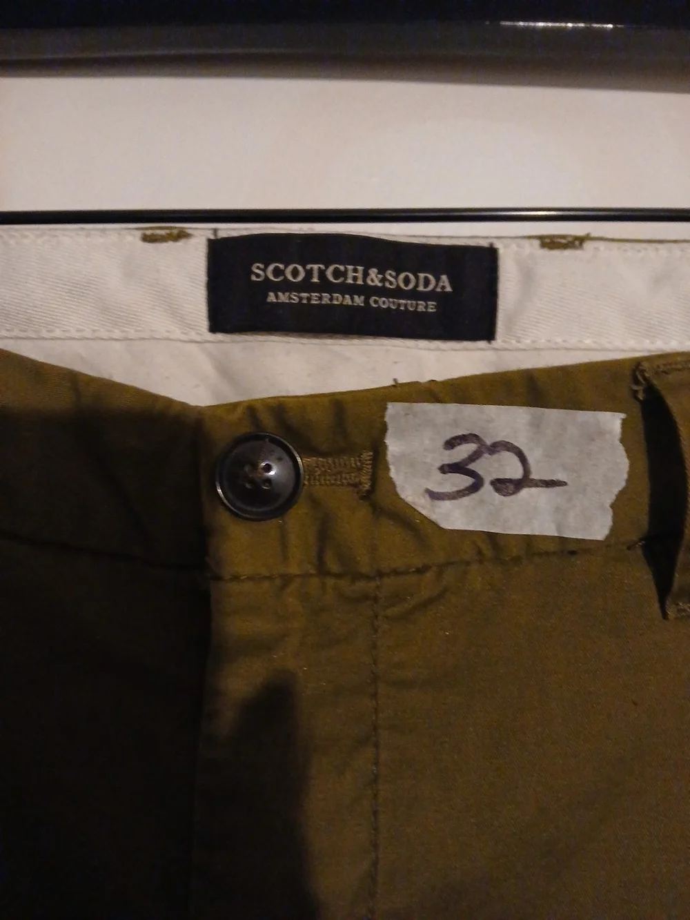 Slim-Fit Olive Chino Pants - Unknown Brand